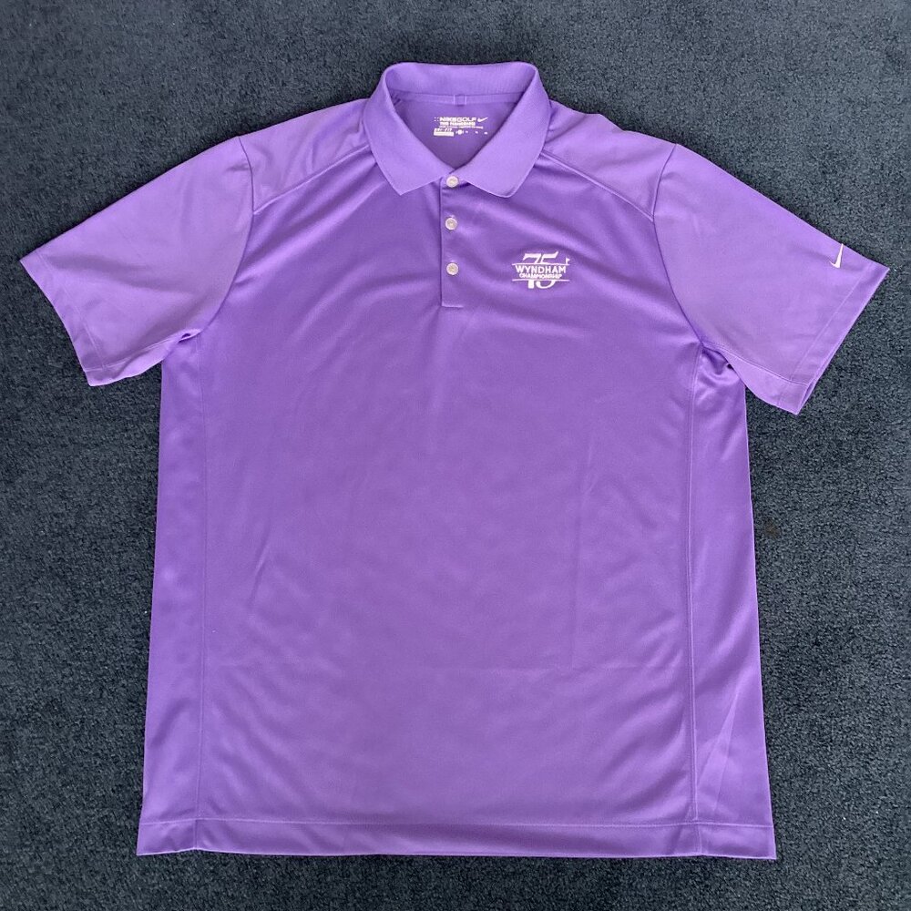 Nike Golf Dri-Fit Purple Polo Shirt With 75th Wyndham Championship Logo - XL